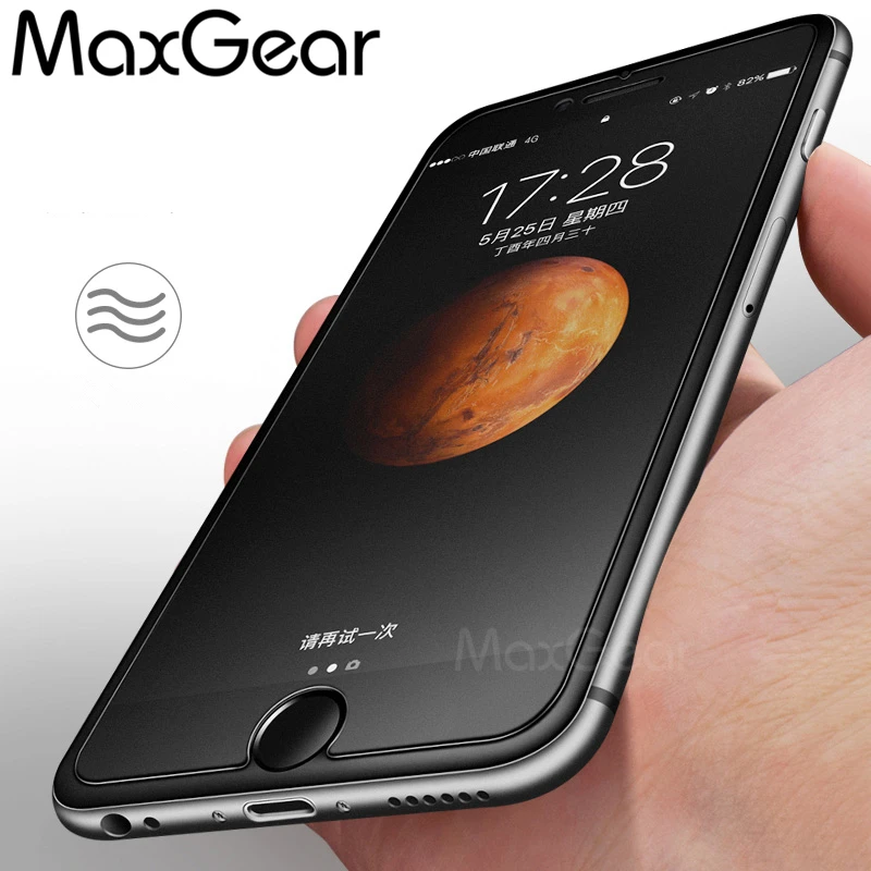 Закаленное матовое стекло MaxGear для iphone 4 5 5C 6 6S 7 8 Plus защита экрана без отпечатков