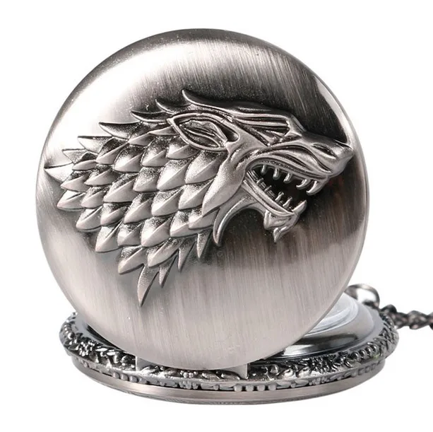 Часы мужские/женские кварцевые с эмблемой семьи звезд и волка|pocket watch|quartz pocket