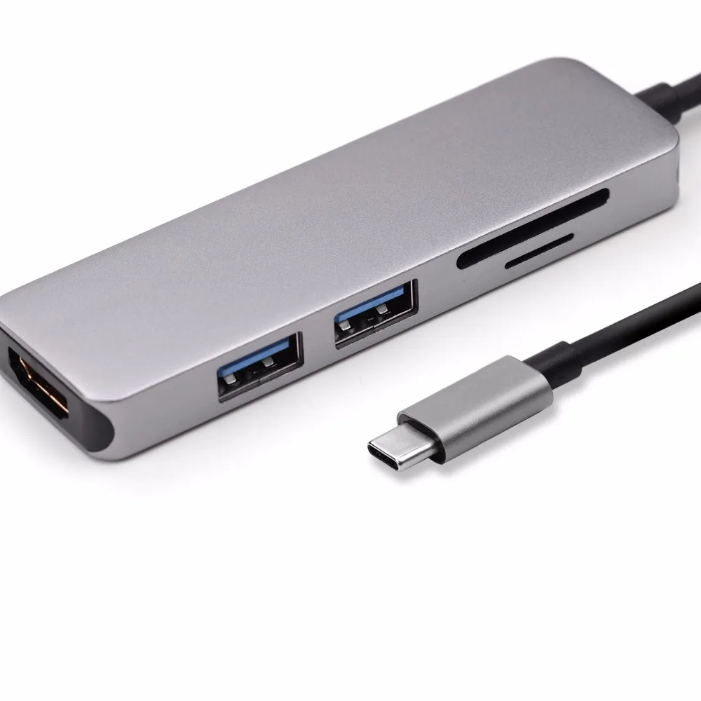 USB C концентратор Leadzoe 5 в 1 многофункциональный адаптер типа с 2 3 0 портом 4K видео HDMI