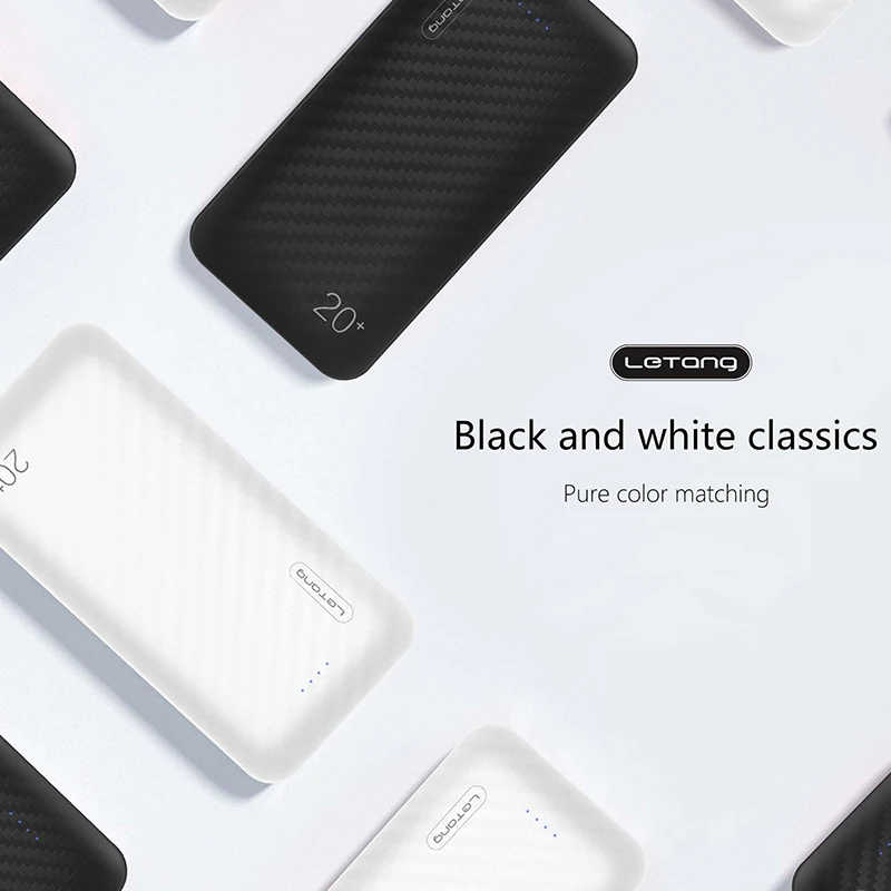 Letang Mini 20000 мАч power Bank USB C Быстрая Зарядка bank портативное Внешнее зарядное