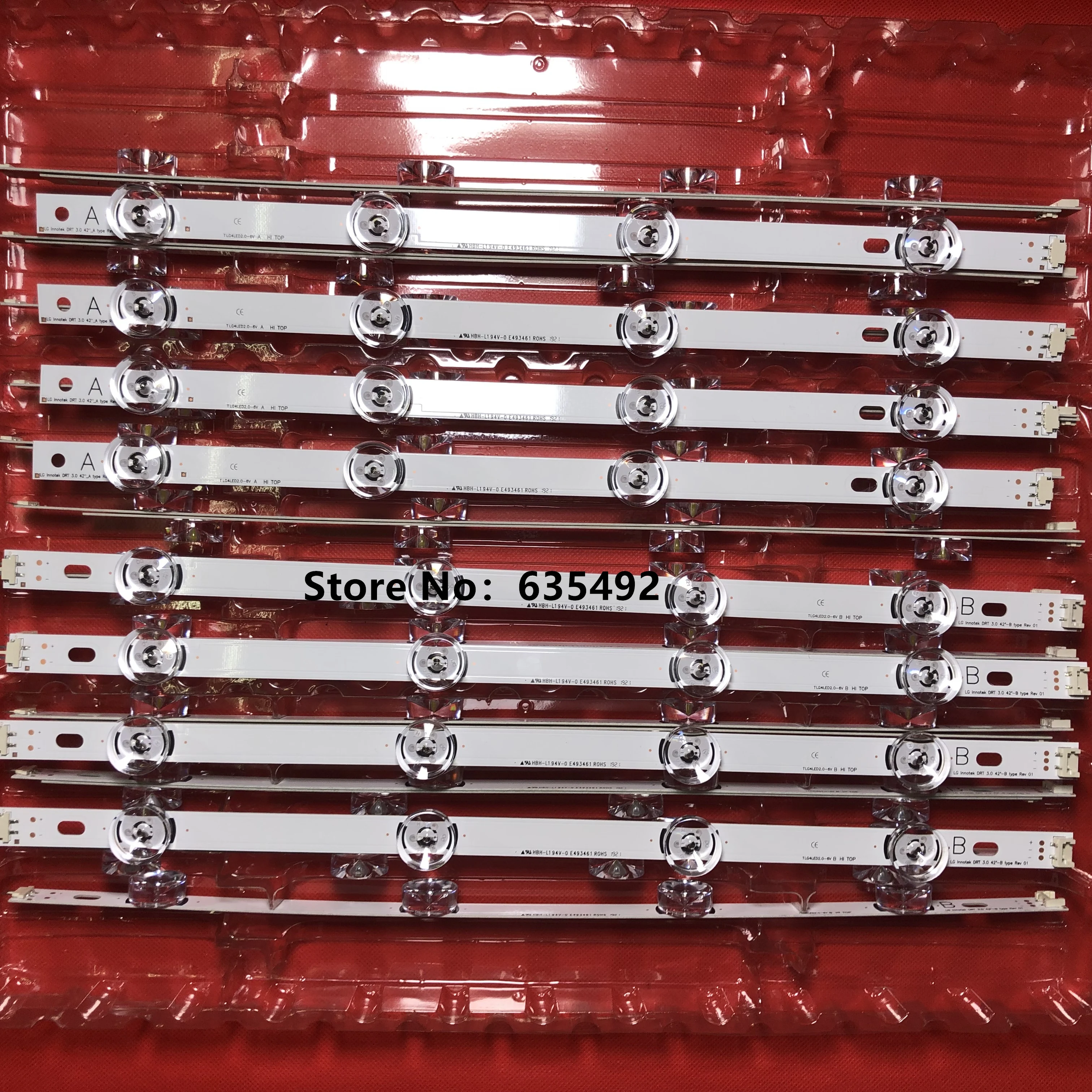 

LED Backlight Strip For 42LF653V 42LF5500 42LF6200 42LF6500 LG INNOTEK DRT 3.0 42inch TV 6916L-1709B 6916L-1710B 1709A 1710A