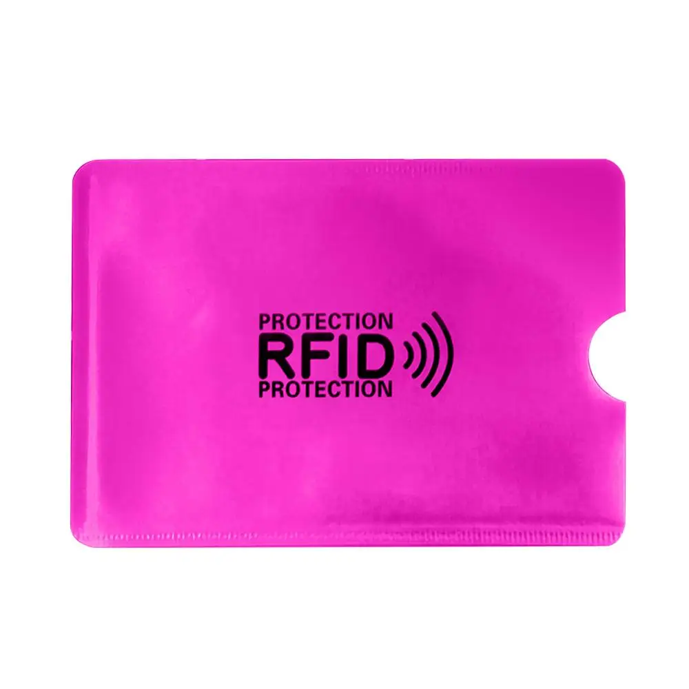 1-10 шт Анти Rfid считыватель замок кошелек Блокировка кредитный Id держатель для карт банк защитный Алюминиевый металлический корпус для карт Поддержка NFC 6,2*9,2 - Цвет: Rose Red 1 pc