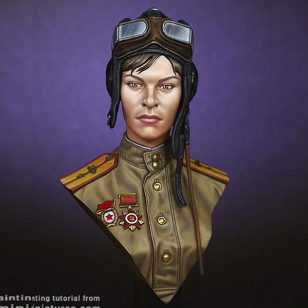 1/10 WW2 женский военный танкер фигура из смолы грудь GK без покрытия|Игровые фигурки