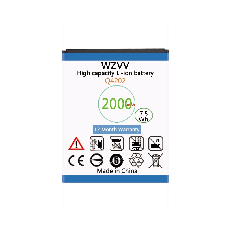 Wzvv 2000mAh Сменный аккумулятор Q4202 Для Micromax батареи мобильного