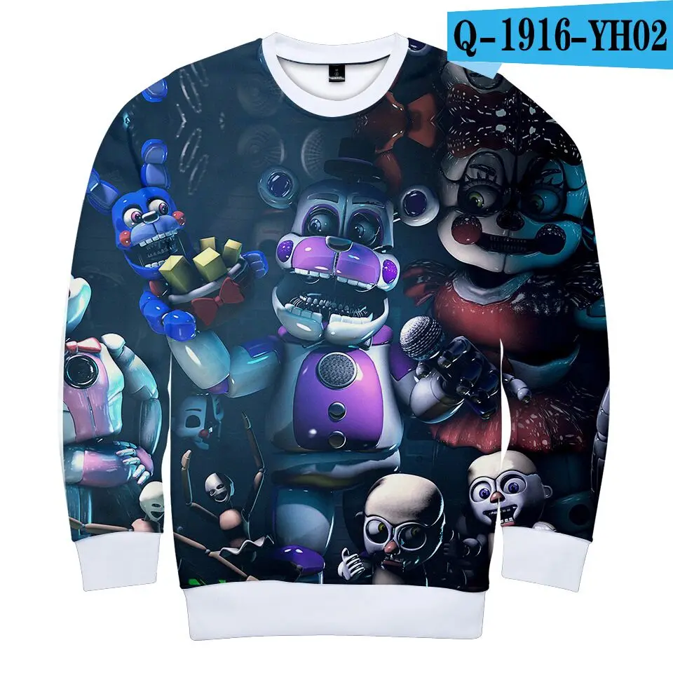 color at picture Детские толстовки с круглым вырезом и 3D-принтом Five Nights at Freddy модные уличные толстовки для мальчиков и девочек Повседневная модная одежда - Цвет: color at picture