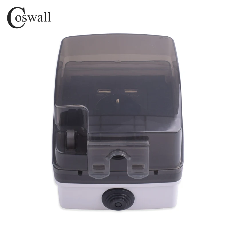 Coswall IP66 Всепогодная Водонепроницаемая наружная коробка интегрированная формовочная коробка с настенной розеткой 16А выход ЕС внешняя установка