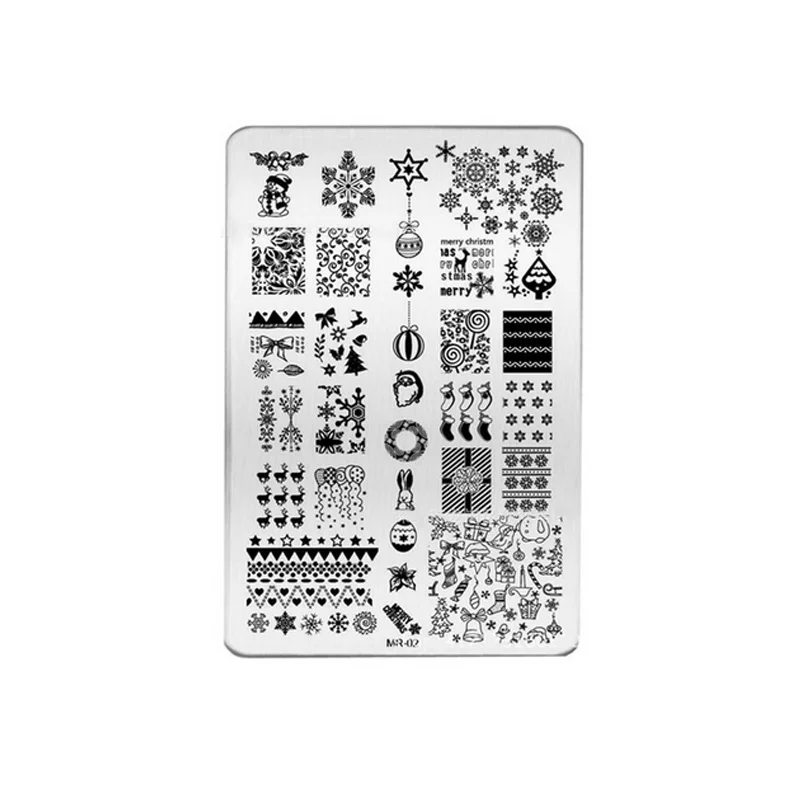 

Nail Care Christmas Pattern DIY Nails Art Image Stamp Stamping Plates Manicure Cute Template Manicure Tools 789