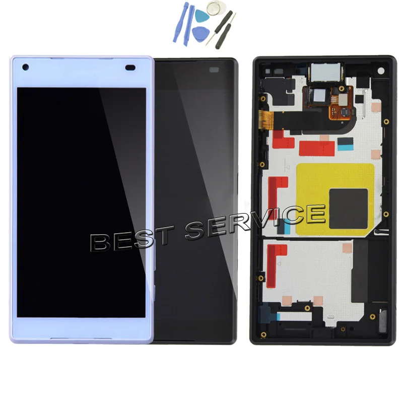 Дисплей LCD с сенсорным экраном и дигитайзером для Sony Xperia Z5 Compact, сборка с рамкой + инструменты.