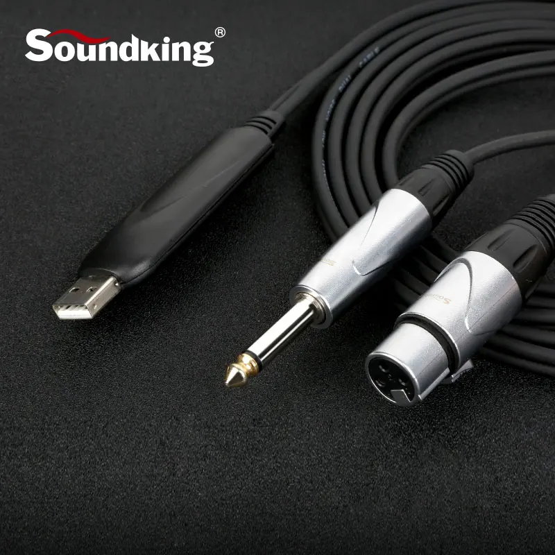Soundking позолоченный 6 35 XLR (F) к USB конвертеру записи/воспроизведения может