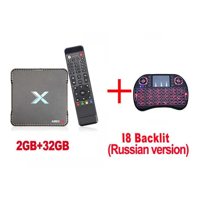 2G 32G I8-RU-Backlit Запись видео Android tv Box A95X MAX X2 4 Гб 64 Гб Amlogic S905X2 2,4G& 5G Wifi BT 4,2 1000M 4K HD Smart tv Box телеприставка - Цвет: 2G 32G I8-RU-Backlit