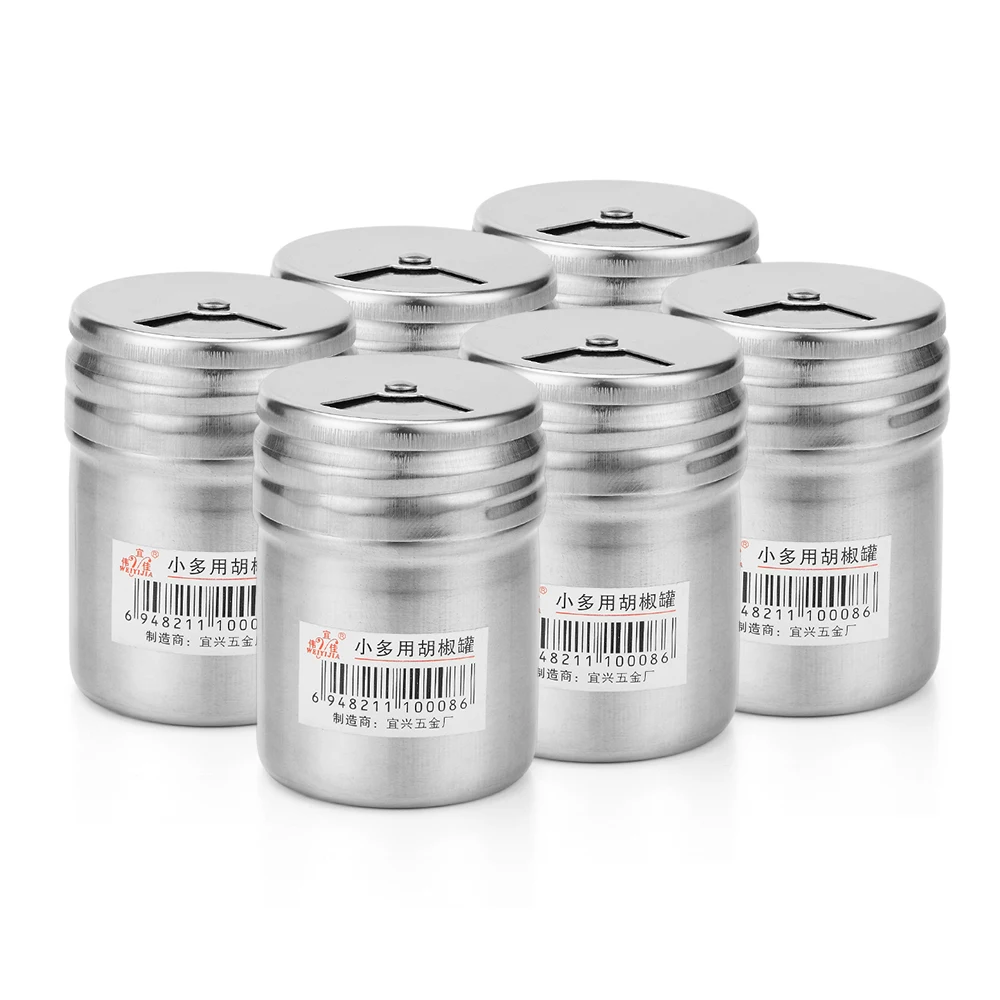 6 шт Открытый Кемпинг нержавеющая сталь специй соль шейкер для сахара приправа