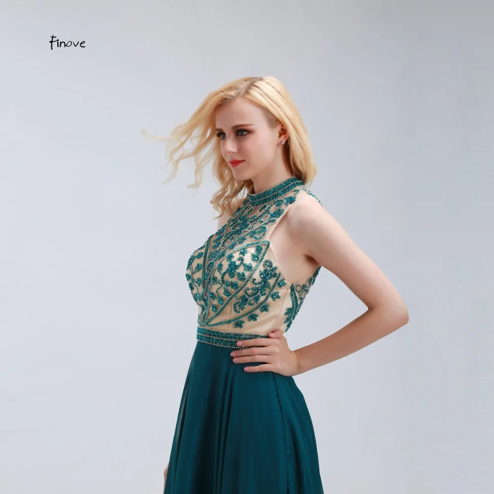 Длинные шифоновые платья для выпускного бала 2020 без рукавов с бусинами длиной до