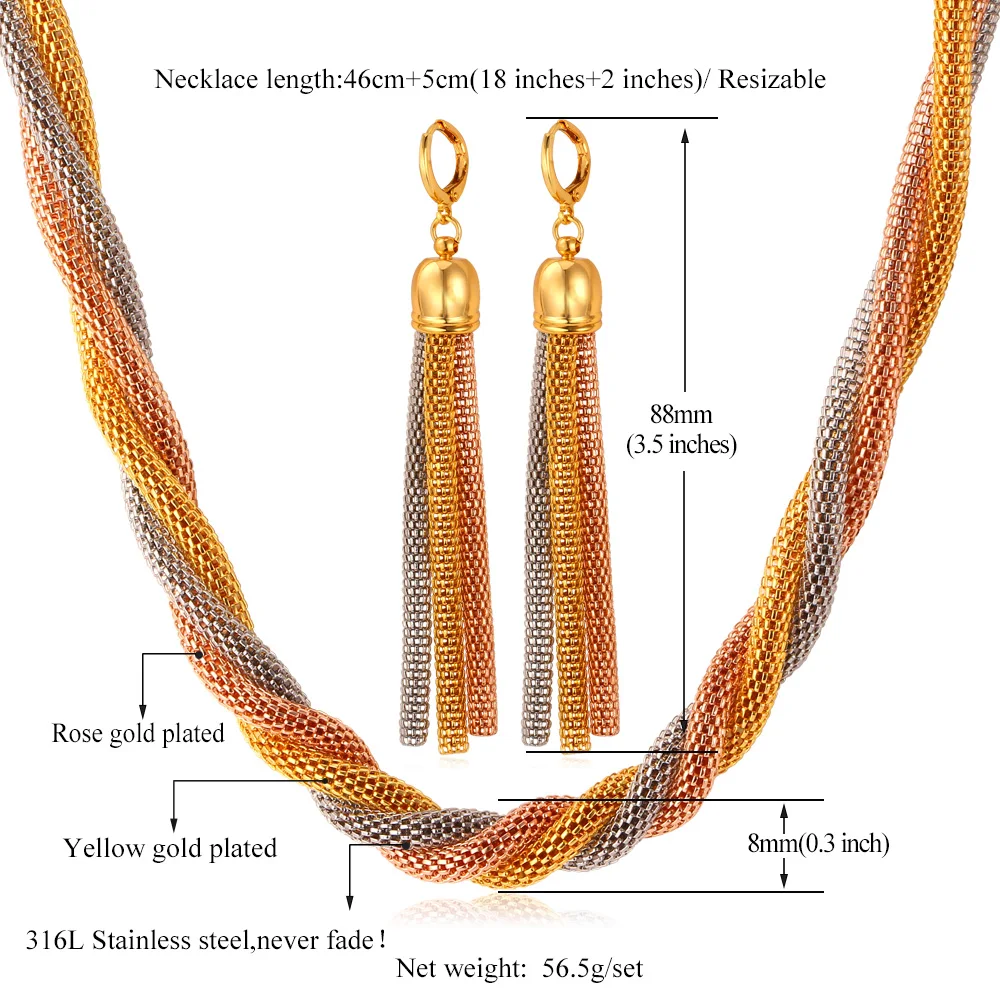 Комплект из колье и серёг нержавеющей стали|african necklace set|jewelry sets for womennecklace set |