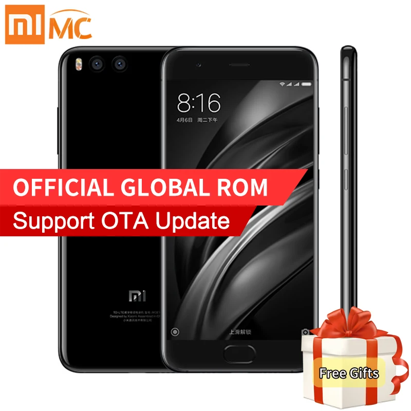 Оригинал Сяо Mi 6 мобильный телефон ГБ Оперативная память 128 Snapdragon 835 Octa core 5.15&quot 1080 P
