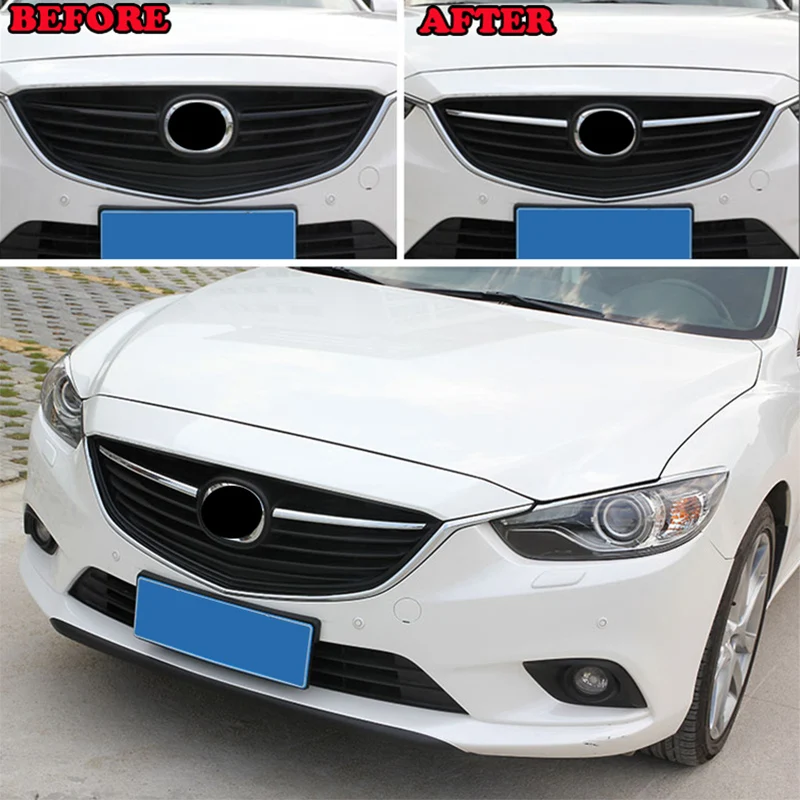 AX Хром Передняя Центральная сетка решетка крышка для Mazda 6 Atenza m6 Gj 2014 2015 отделка