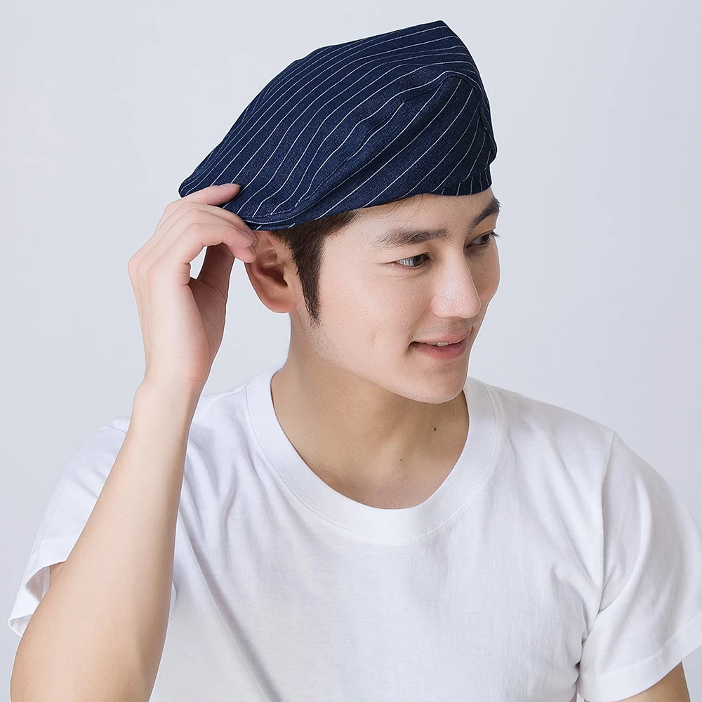 Food Service Wholesale Striped Hats 3 Colors Men Women Chef Work Cooking Wear Kitchen Cafe Bakery Waiter Waitress Forward Cap |