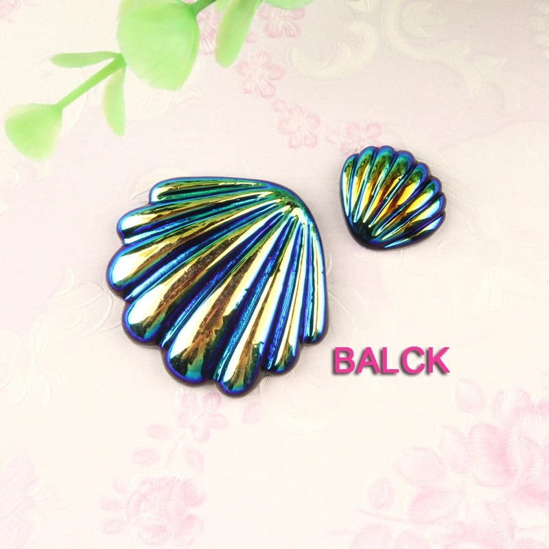50pcs/Lot Magic Color Shells Glitter Resin Flatback Cabochons DIY Girl Hair Bows Flat Back Home Decoration Scrapbooking Crafts | Дом и сад