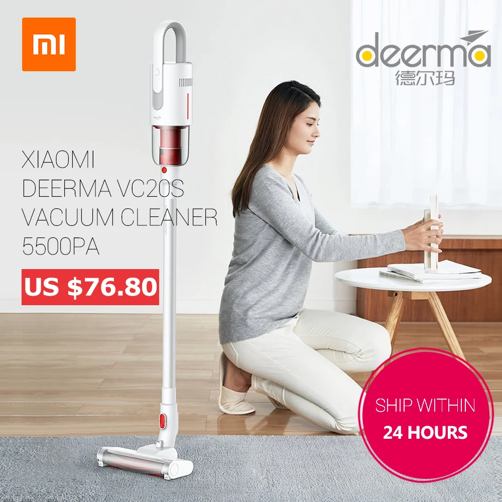 Пылесос Xiaomi Deerma VC20S, автоматический вертикальный ручной аккумуляторный аспиратор, пылесос 5500Pa для домашнего автомобиля