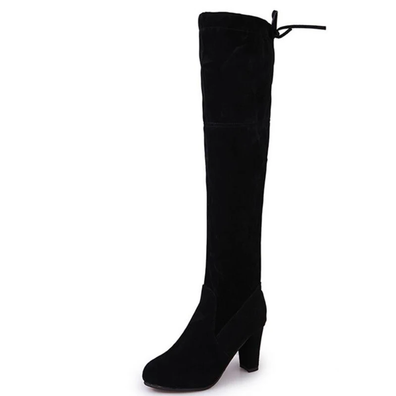 Autumn and winter over the knee boots women's high-heeled stovepipe stretch high slim bo | Обувь
