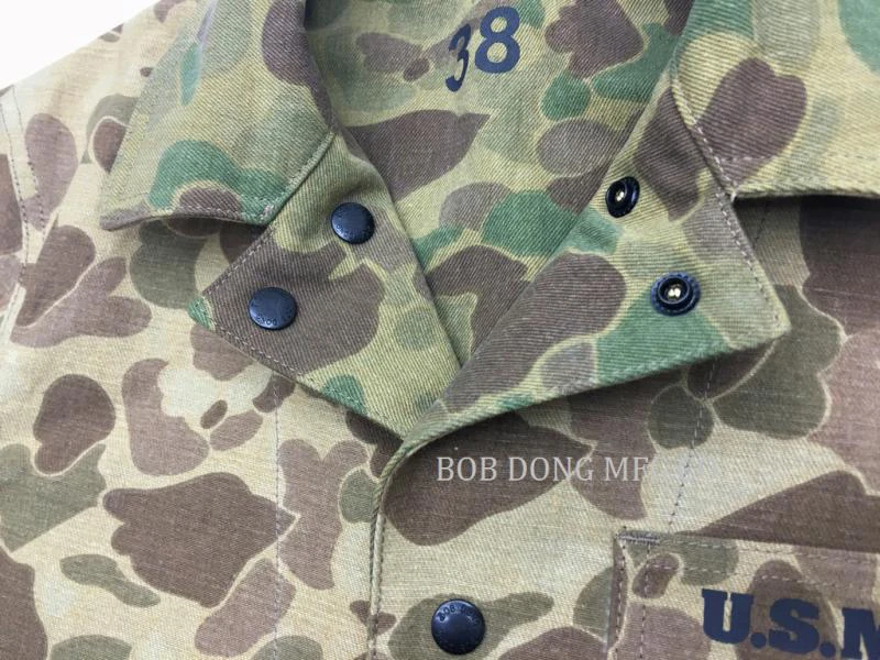 BOB DONG Repro USMC Тихоокеанская камуфляжная куртка 13,7 oz джинсовая Двусторонняя армейская куртка США