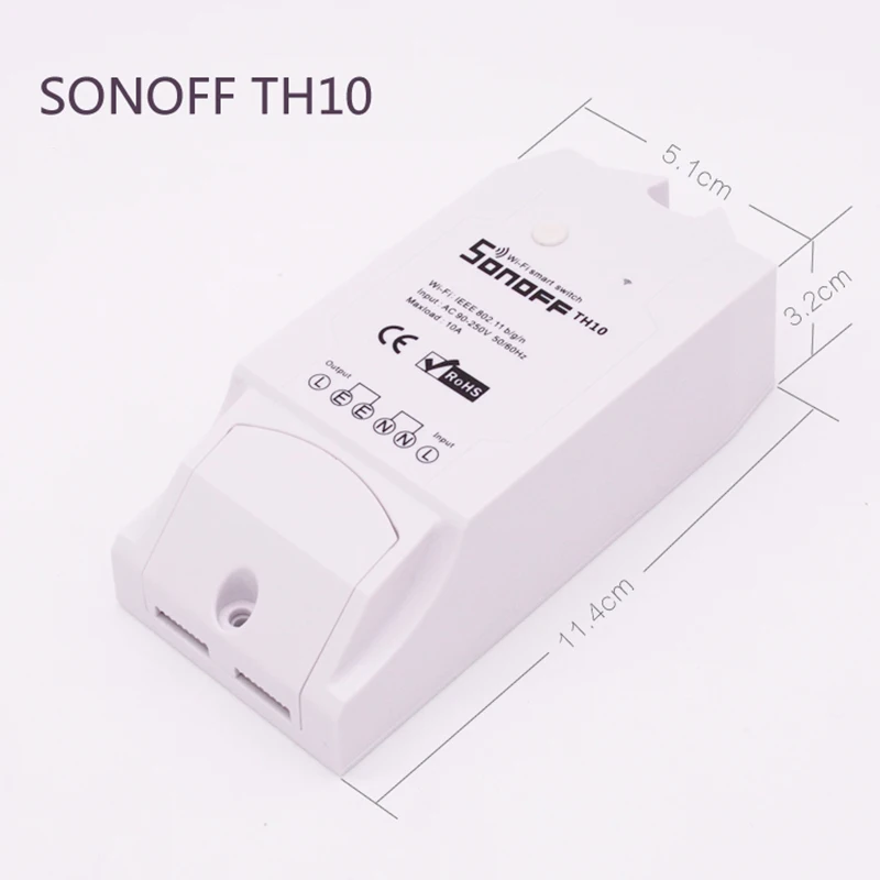 Смарт переключатель Sonoff TH10 10 А 2200 Вт контроль температуры и