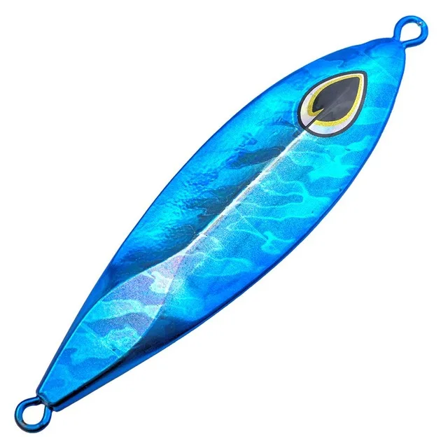 Blue Deshion 60 г 80 г 100 г тонущий медленный джиг встряхиватель металлическая ложка для ловли на крючок железная пластина светящиеся твердые приманки свинец глубоководная рыбалка джиг - Цвет: Blue