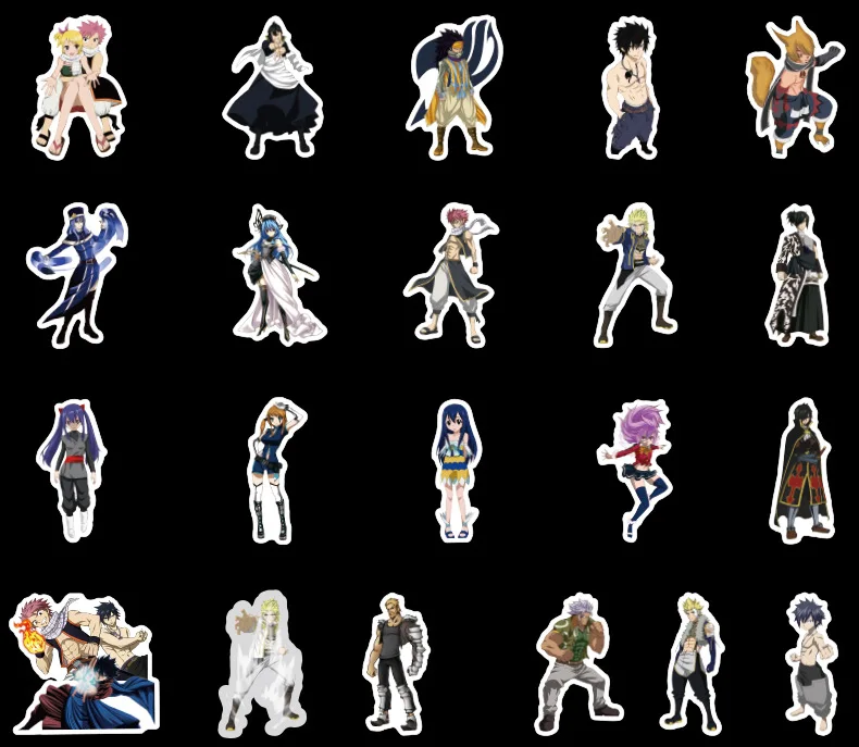 50Pcs Classic Japanese Anime Fairy Tail Sticker For Bike Motorcycle Skateboard Guitar Laptop Luggage Graffiti Sticker