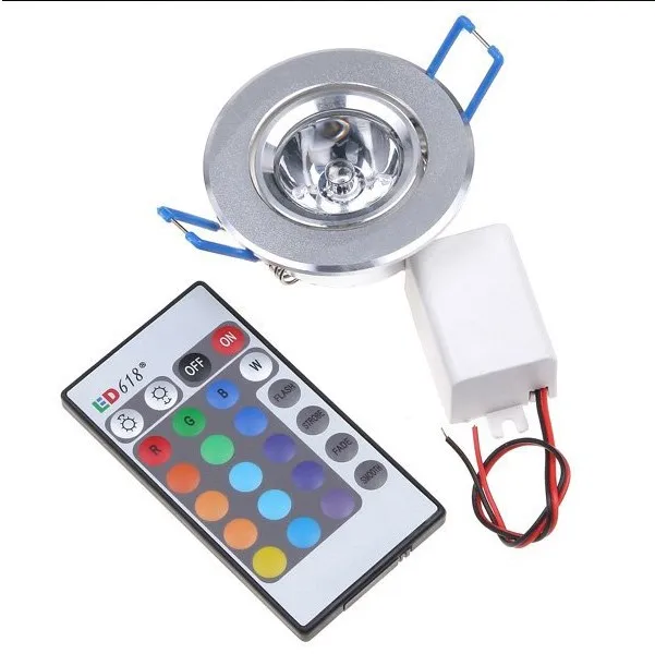 Светодиодные лампы 3 Вт RGB 16 цветов Точечный светильник AC85 265V + инфракрасный пульт