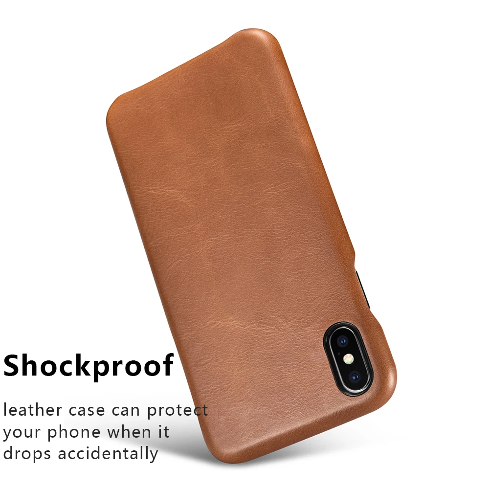 Оригинальный чехол icarer из натуральной кожи для iPhone XS MAX Винтажный задняя крышка