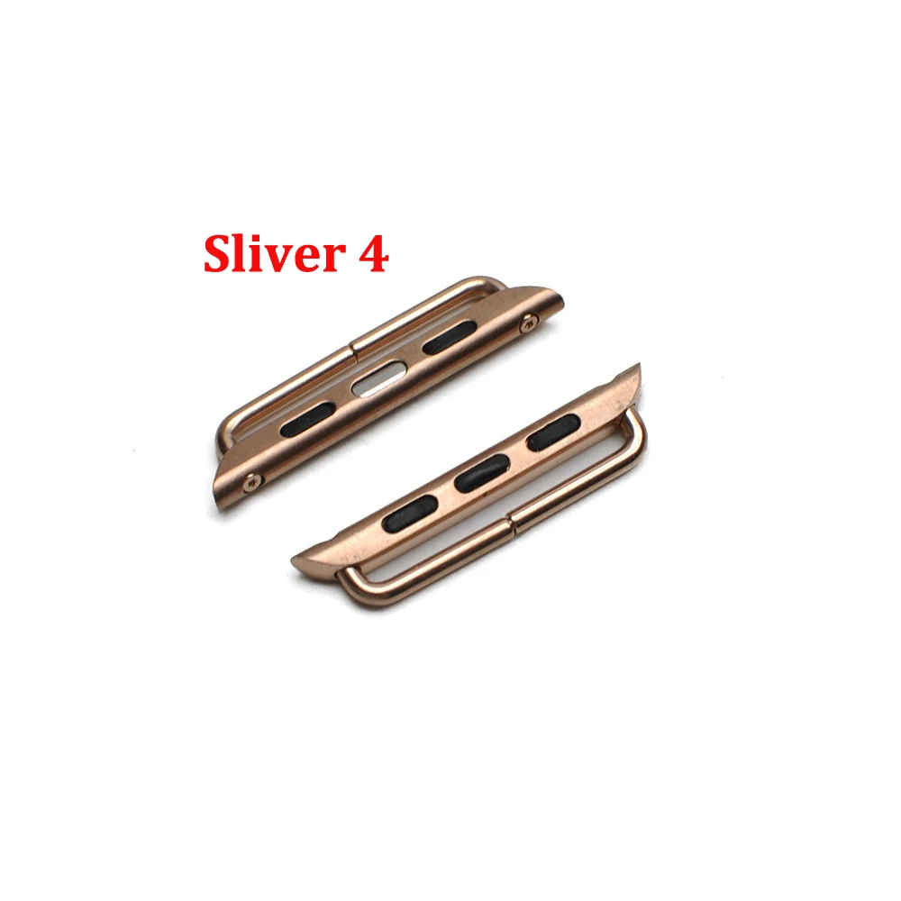 rose gold Разъем для Apple watch 4 5 44 мм 40 мм 42 мм 38 мм iwatch series 5 4 3 2 аксессуары из нержавеющей стали адаптер с инструментом черный - Цвет ремешка: rose gold