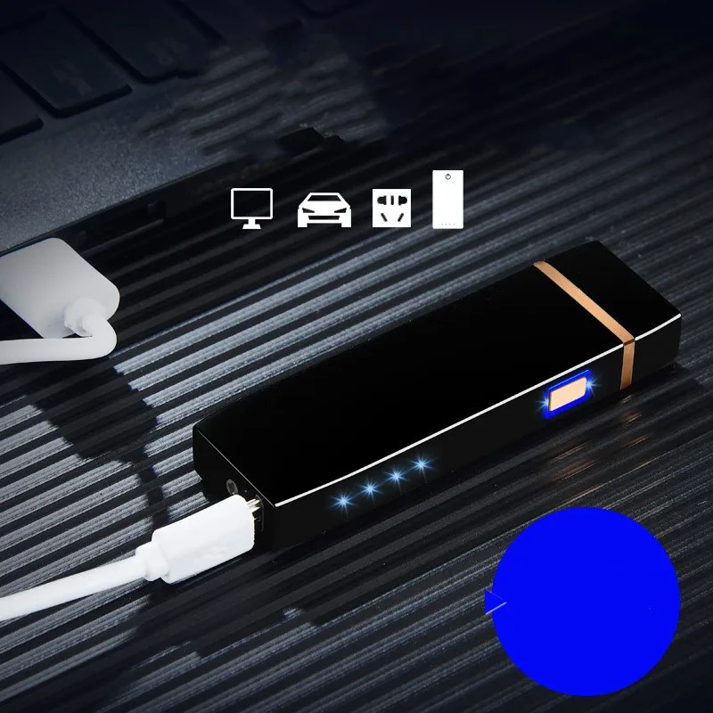 Dual Arc Электронная Зажигалка USB металлическая перезаряжаемая ветрозащитный негорящий электрические зажигалки плазменная зажигалка