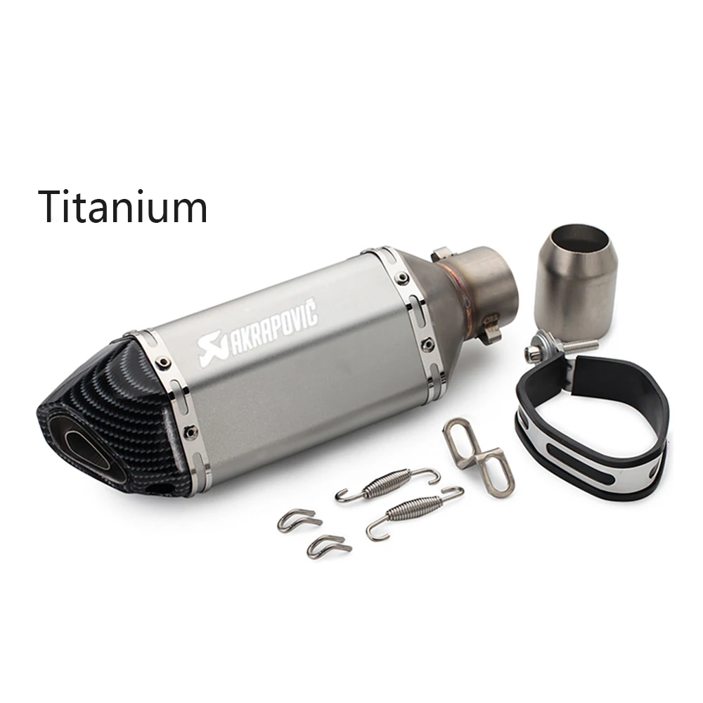 Titanium Akrapovic exhaust motorcycle exhaust db killer For honda xr 250 suzuki burgman 125 yamaha r15 accessories suzuki gn 125 - Цвет: Titanium