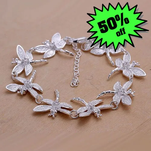 LQ-H121 Free Shipping 925 Silver Bracelet Fashion Jewelry Eight dragonfly bracelet adza ivga | Украшения и аксессуары