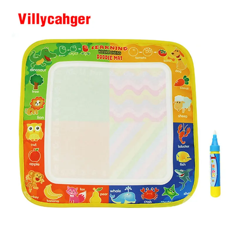 

50 Pcs / lot 29x30cm Non-toxic Water Drawing Mat With 1 Magic Pen for Kids 8811-1