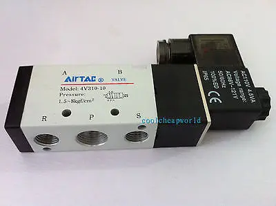 

4V310-10 AC 220V Solenoid Air Valve 5 port 2 position