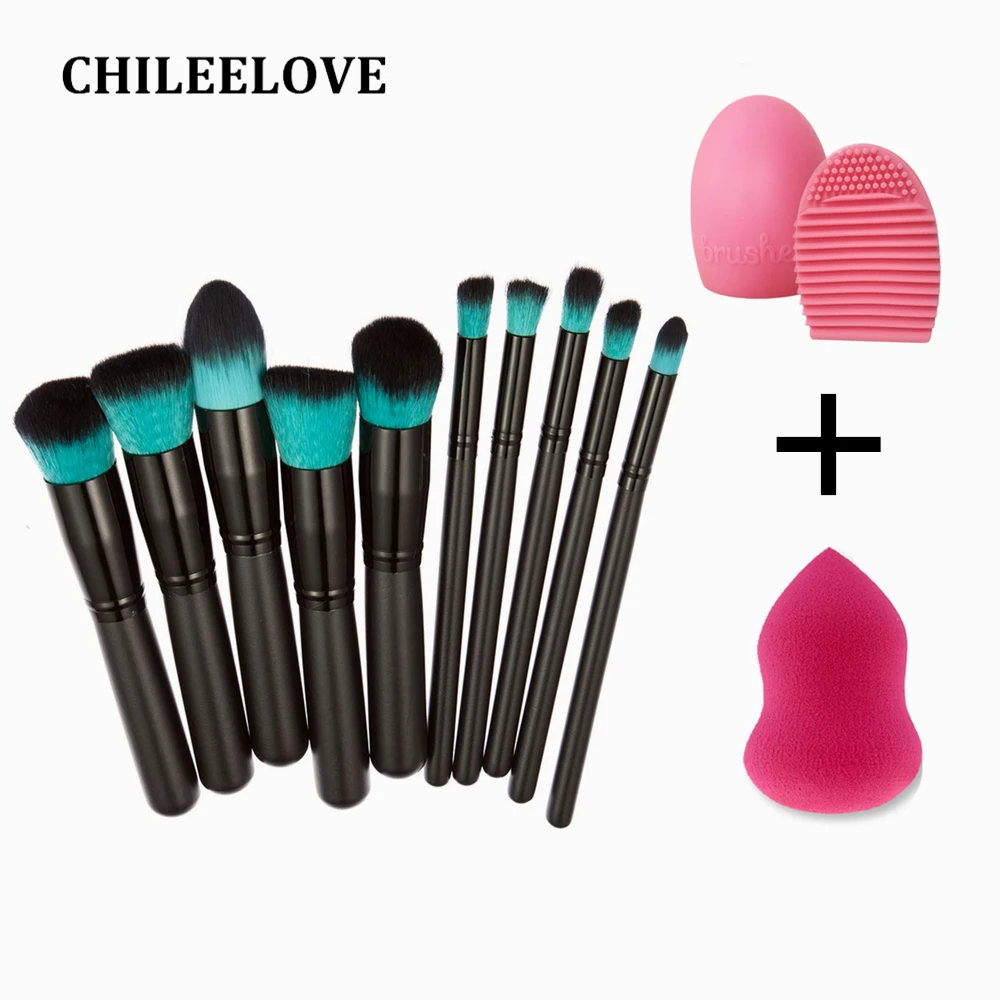 Chileelove 10 шт./компл. База Косметика Макияж Расчёски для волос комплект + стирка яйцо