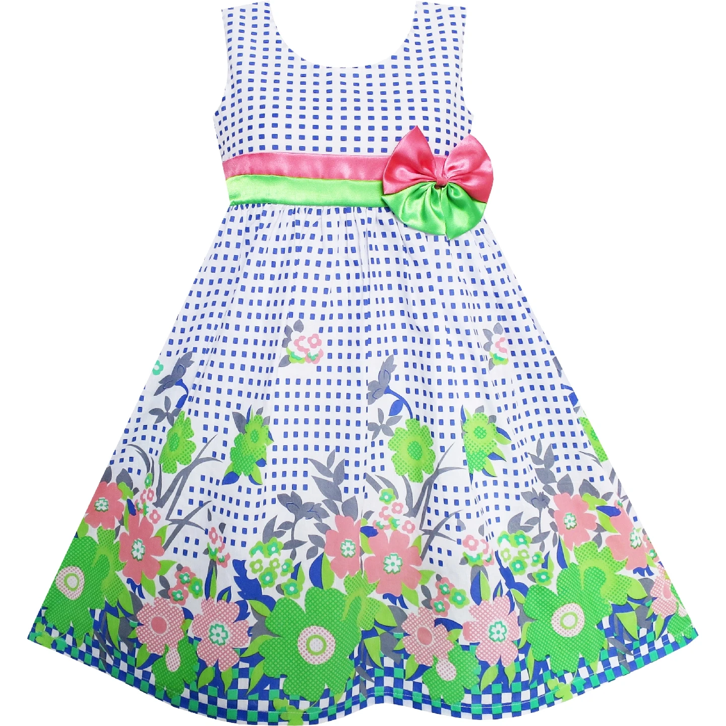 Sunny Fashion платья для девочек платье Пурпурный Пейсли Цветок Двойной