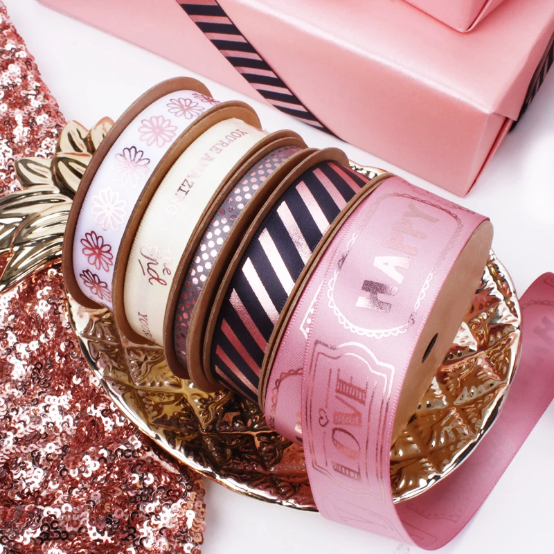 10 ярдов/партия атласные ленты с принтом|Ленты для шитья| |