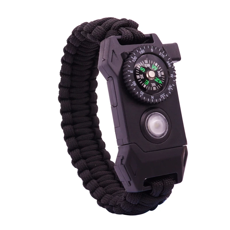 Браслет для выживания со светодиодсветильник кой Мужской многофункциональный