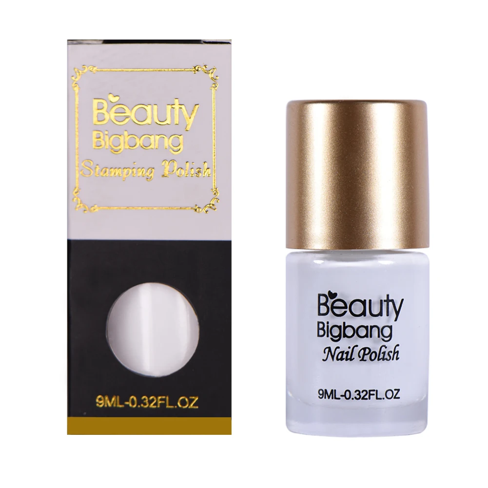 BeautyBigBang 9 мл стемпинг ногтей покрытие черный цвет печать лак для пластина для стемпинга для нейл-арта гель лаки для ногтей