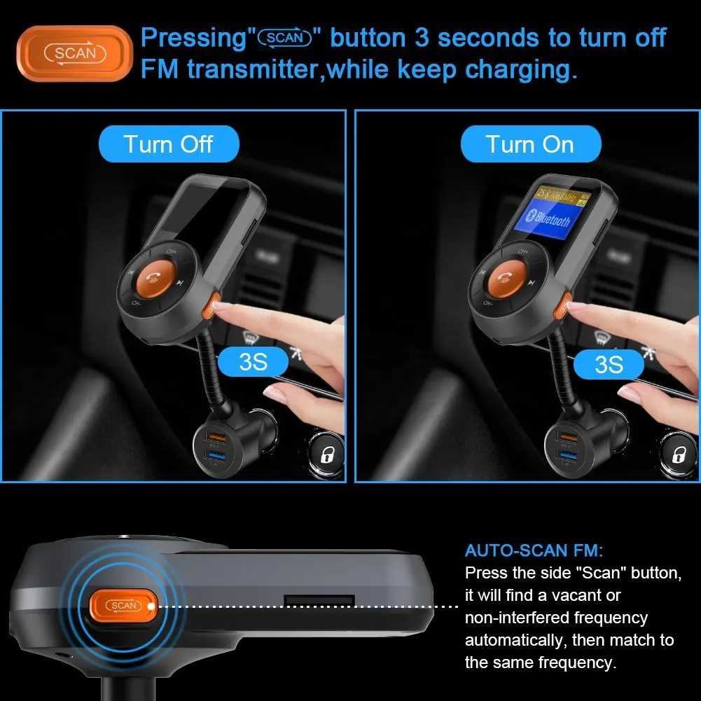 Автомобильный fm передатчик Bluetooth модулятор пропускания двойное USB зарядное