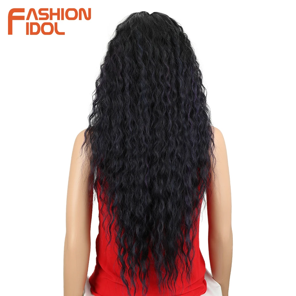 Мода IDOL Hair 28 дюймов мягкий длинный кудрявый I парик на кружеве для черных женщин синтетические волосы термостойкие парики для женщин