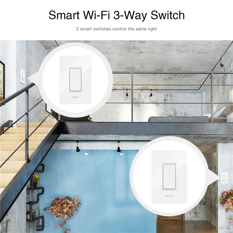 3 Way WiFi умный выключатель света Управление вентилятором приложение дистанционное