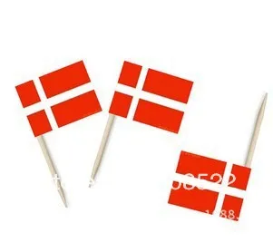 

DHL free shipping Factory wholesale 65mm Banner /Advertising /Promotional Flag (toothpick flag)-Denmark flag Danish