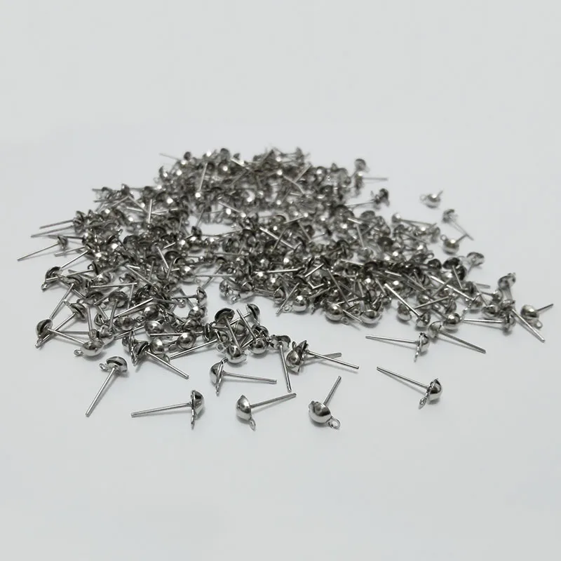 Фурнитура для сережек шпильки головы иглы бижутерия сделай сам с полушариком