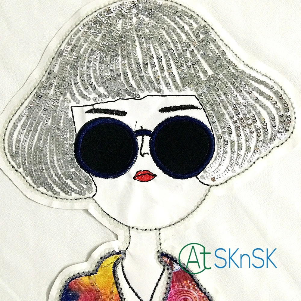 100pcs 34*22cm Sequin wiping ultra-stylish woman Patch DIY accessory Applique Clothes Patch/Large fabric sticker DHL shipping | Дом и сад