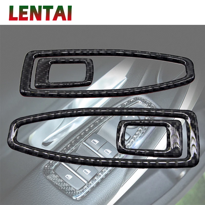 

OVERE Auto Car Styling Carbon Fiber Window Lifter Switch Botton Sticker For BMW F30 F35 3 Series GT 320i 325i 328i Accessories