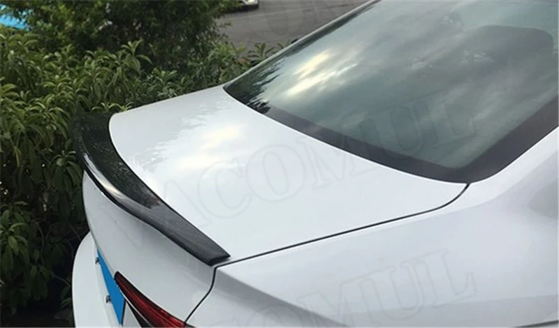 Углеродного волокна задний спойлер багажника загрузки утка губы крыло для Audi A4 B8 B9 Седан 2009- C стиль автомобиля стикер