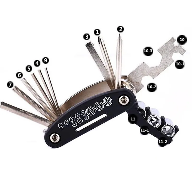 

ETA 15 In 1 Multi Function Mountain Bike Bicycle Wrench Screwdriver Nut Tire Repairing Tools Kit Sets Hex Spoke Allen Key