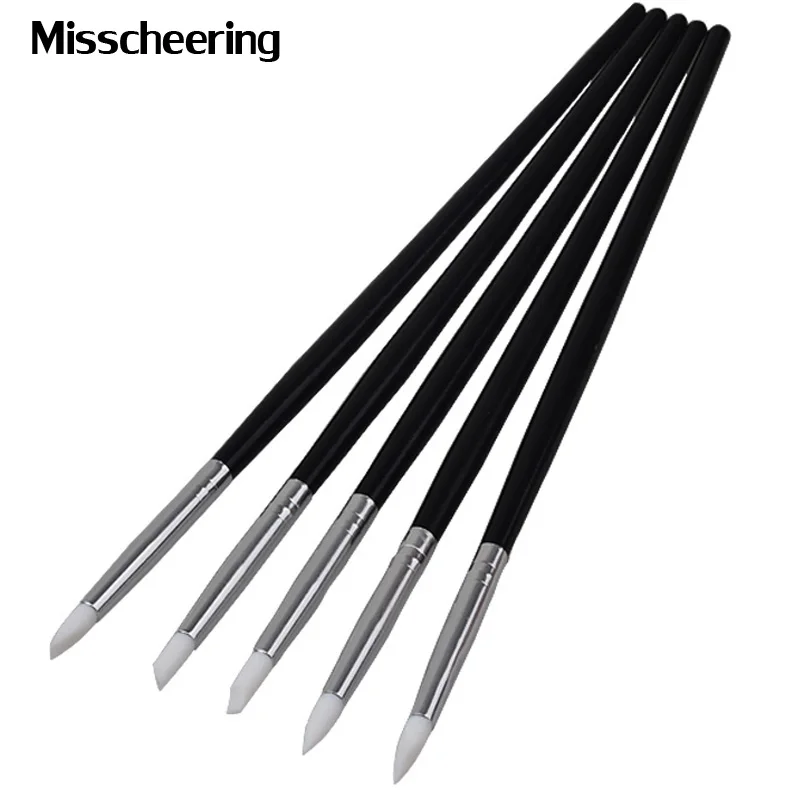 5 шт./компл. профессиональная черная ручка для дизайна ногтей кисти из мягкого